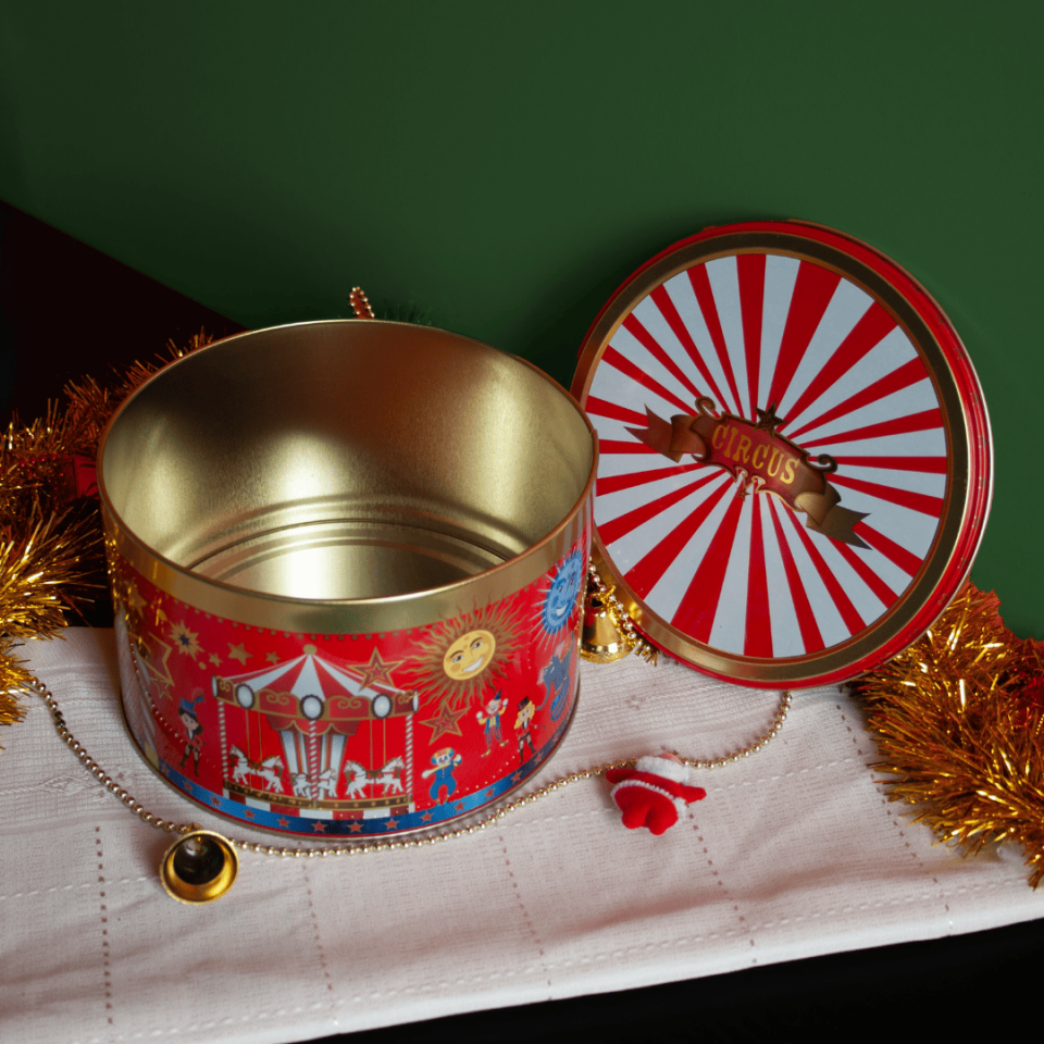 Circus Seri Dekoratif Metal Kutu Kırmızı