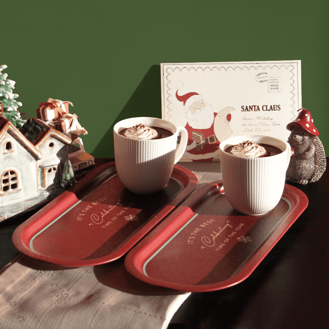 Sarkap Home 35x16 cm 2'li Oval Sunumluk Tepsi BordoWishes