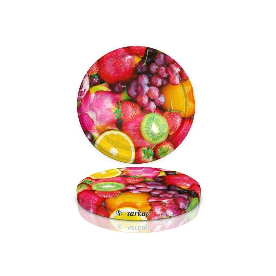 Hijyenik Paketli 10 Adet Kavanoz Kapağı Meyve Desenler 82 mm