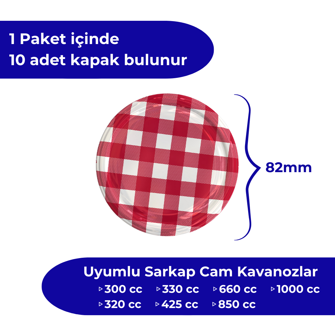 Hijyenik Paketli 5 Adet Kavanoz Kapağı - 100mm