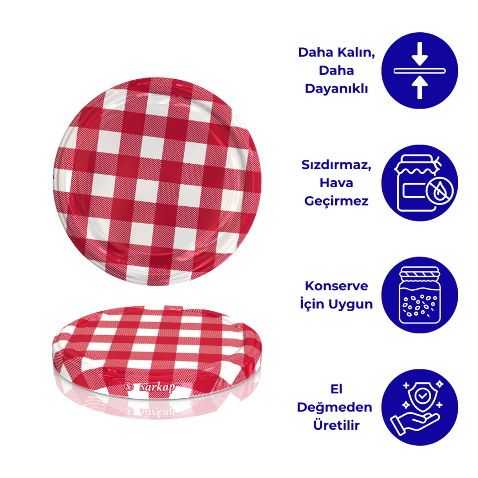 Hijyenik Paketli 5 Adet Kavanoz Kapağı - 100mm