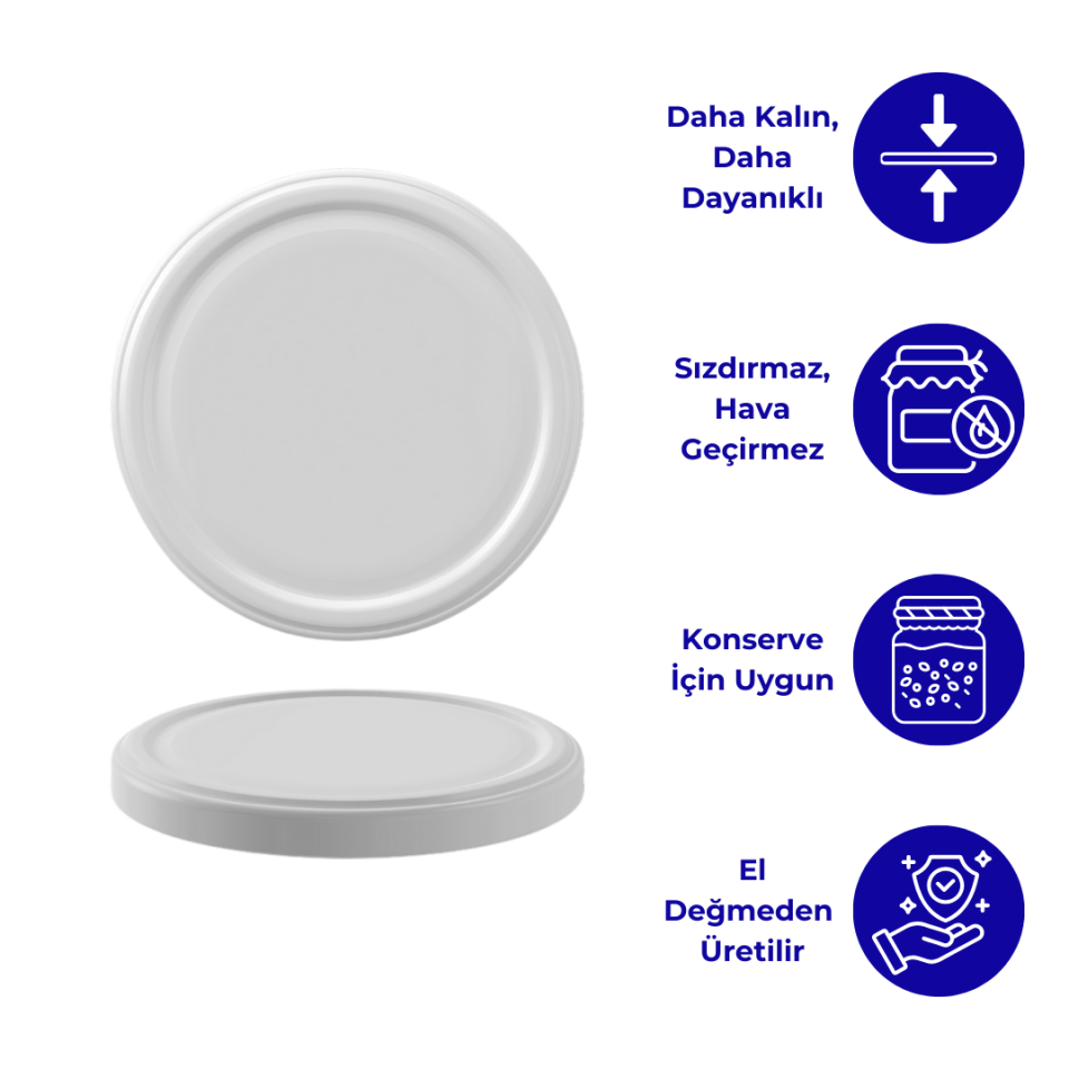 Hijyenik Paketli 5 Adet Kavanoz Kapağı - 100mm