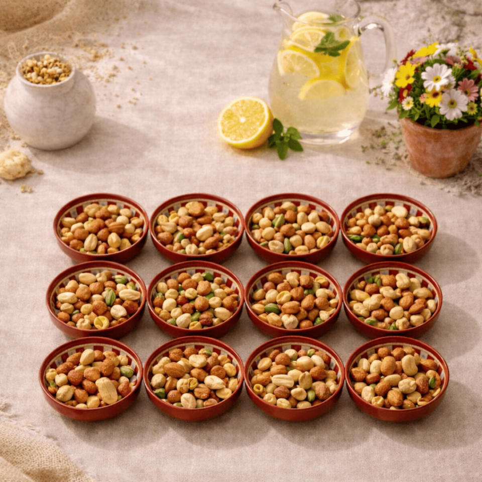 Sarkap Home 10 cm Çap, 3.2 cm Yükseklik 12'li Dondurmalık ve Çerezlik Seti LemonDesignKırmızı