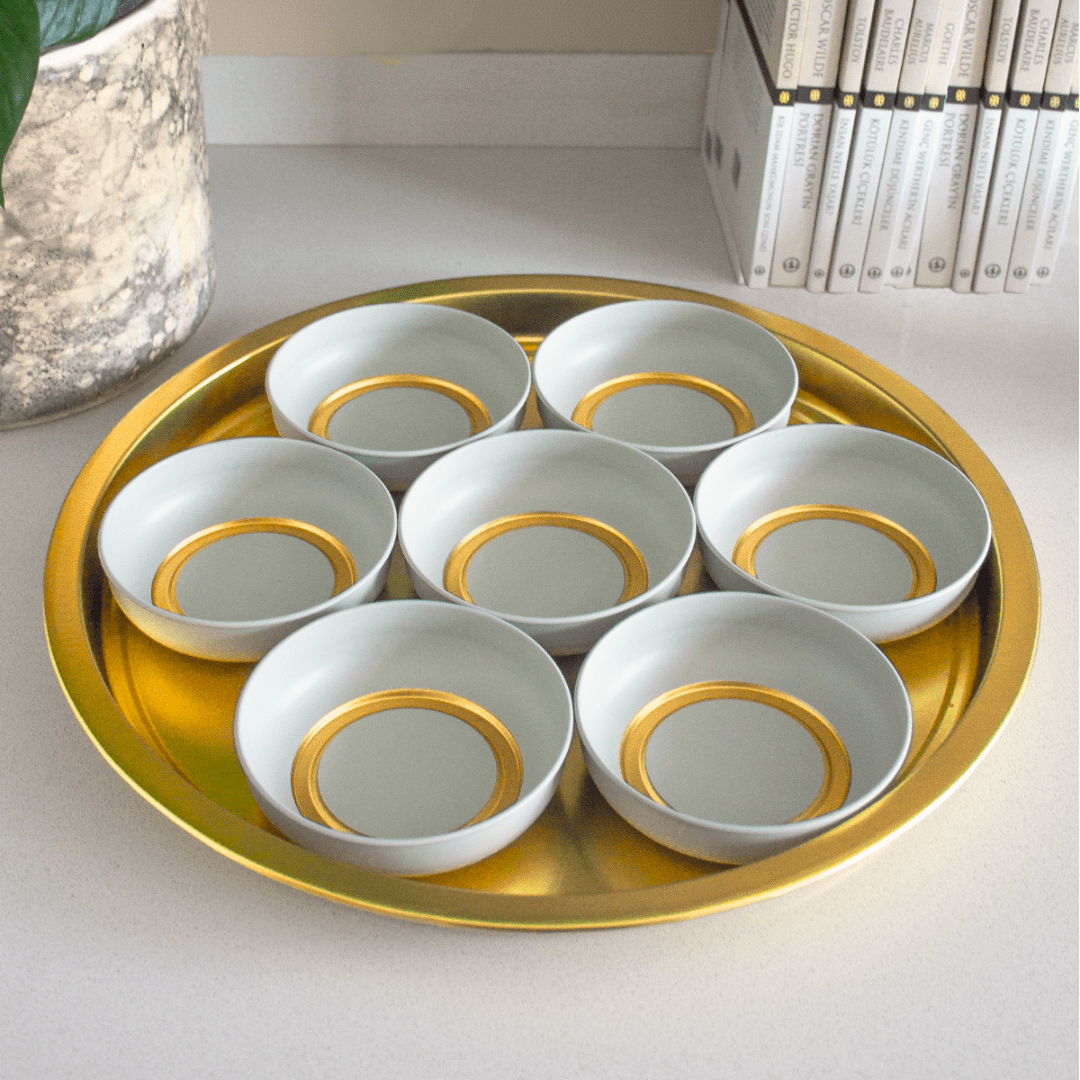 Sarkap Home 7'li Çerezlik ve Tepsi Seti