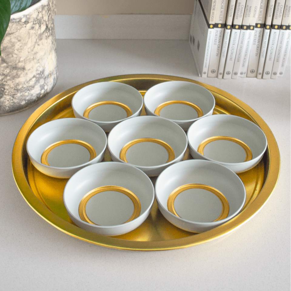 Sarkap Home 7'li Çerezlik ve Tepsi Seti