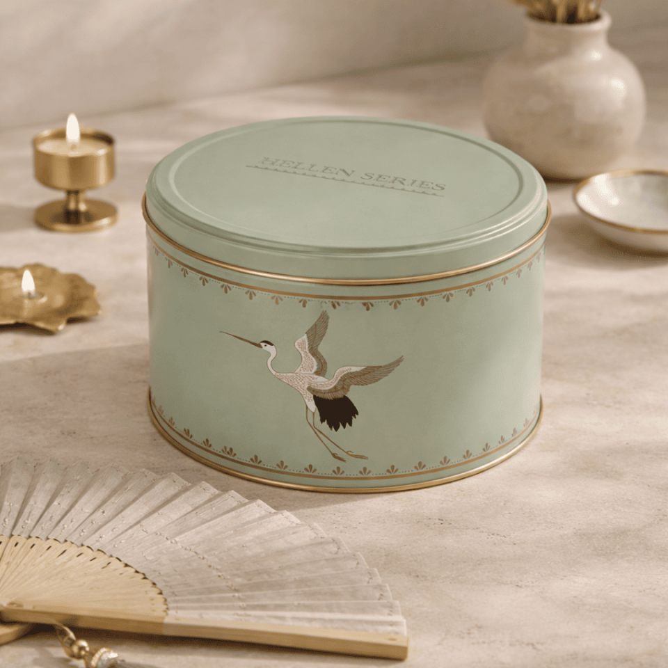 Sarkap Home Yuvarlak Dekoratif Metal Saklama Kutusu Yeşil