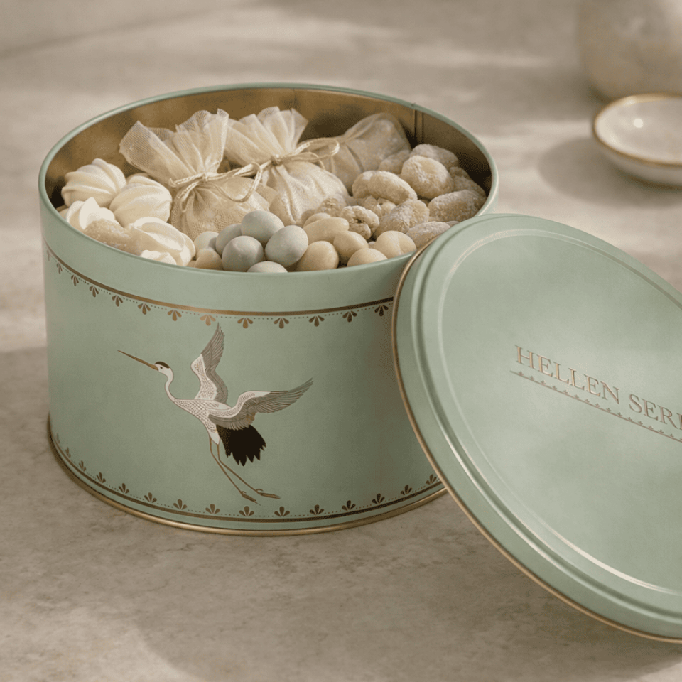 Sarkap Home Yuvarlak Dekoratif Metal Saklama Kutusu Yeşil