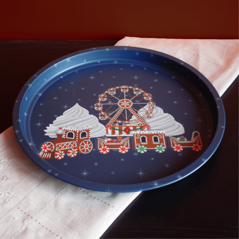 Sarkap Home Dekoratif Metal Tepsi Carousel