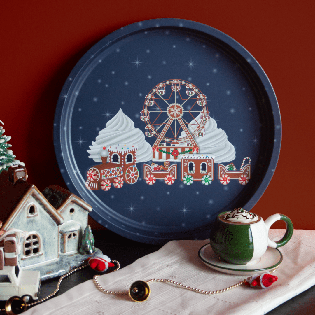 Sarkap Home Dekoratif Metal Tepsi Carousel