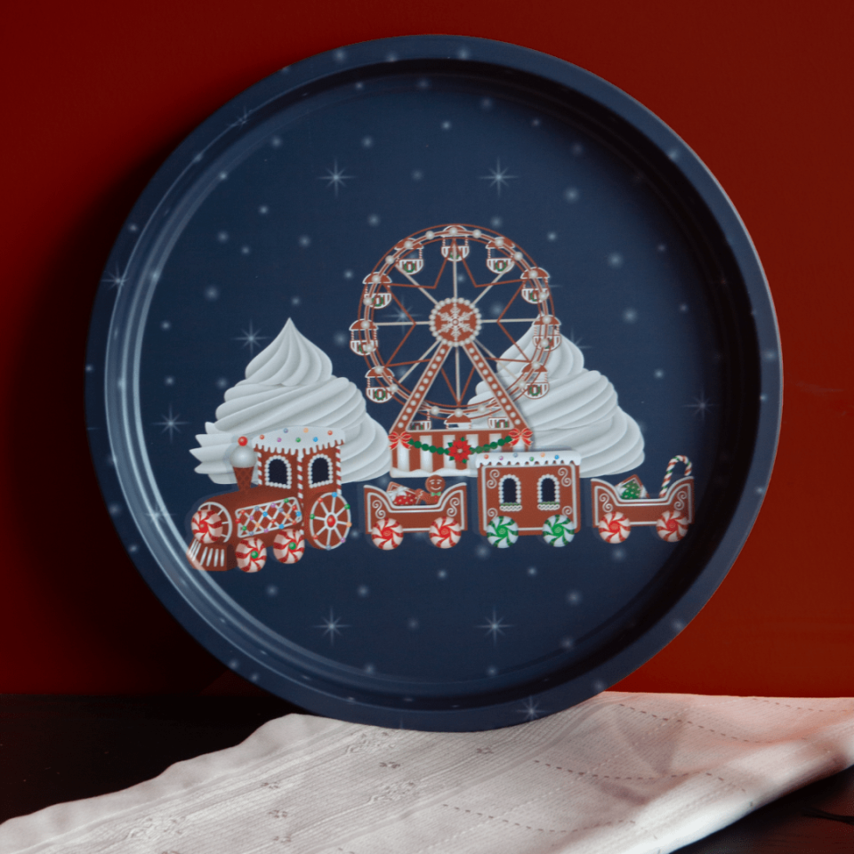 Sarkap Home Dekoratif Metal Tepsi Carousel