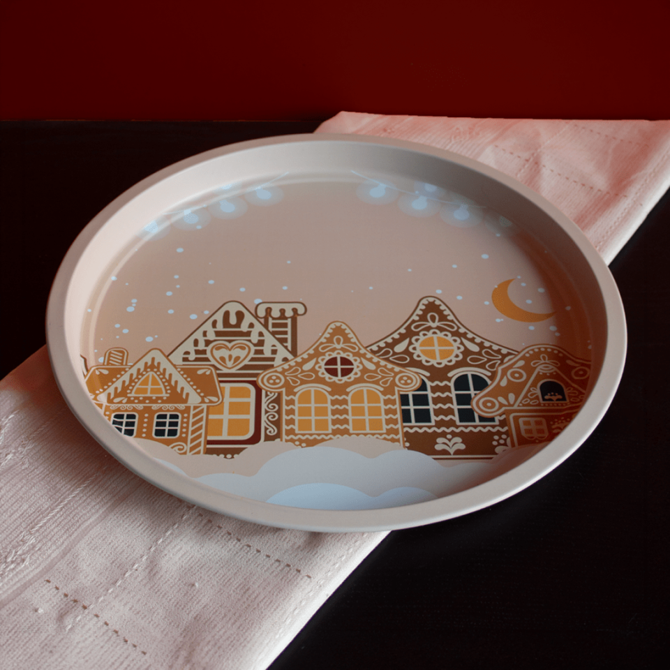 Sarkap Home Dekoratif Metal Tepsi PinkMidnight