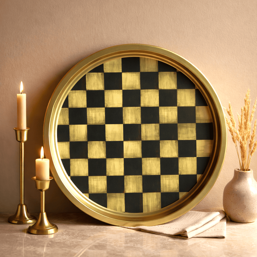 Sarkap Home 34 cm Metal Tepsi Dama