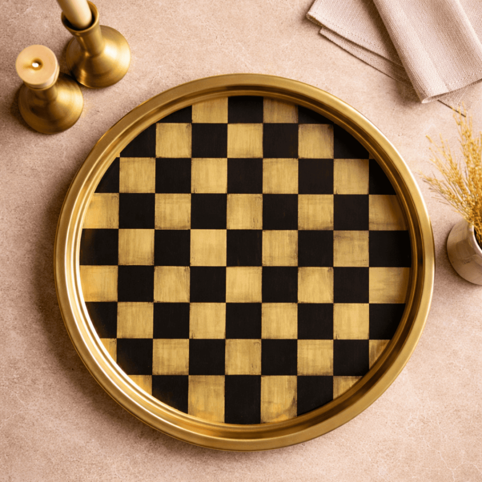 Sarkap Home 34 cm Metal Tepsi Dama