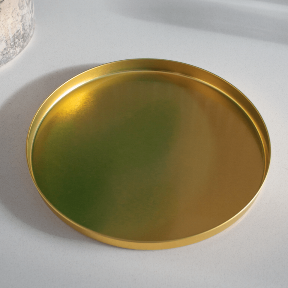 Sarkap Home 2'li Yuvarlak Sunumluk Tepsi Gold