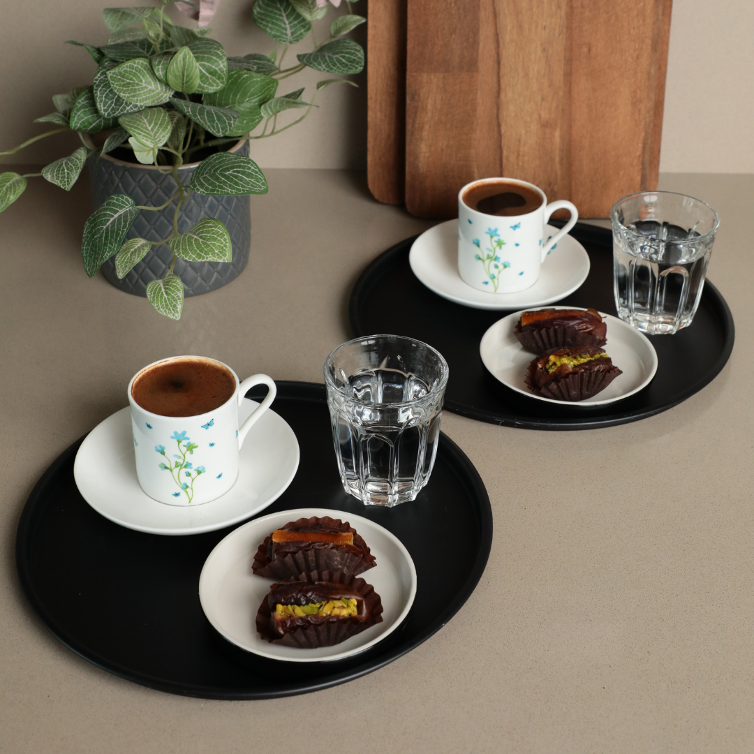 Sarkap Home 2'li Yuvarlak Sunumluk Tepsi Siyah