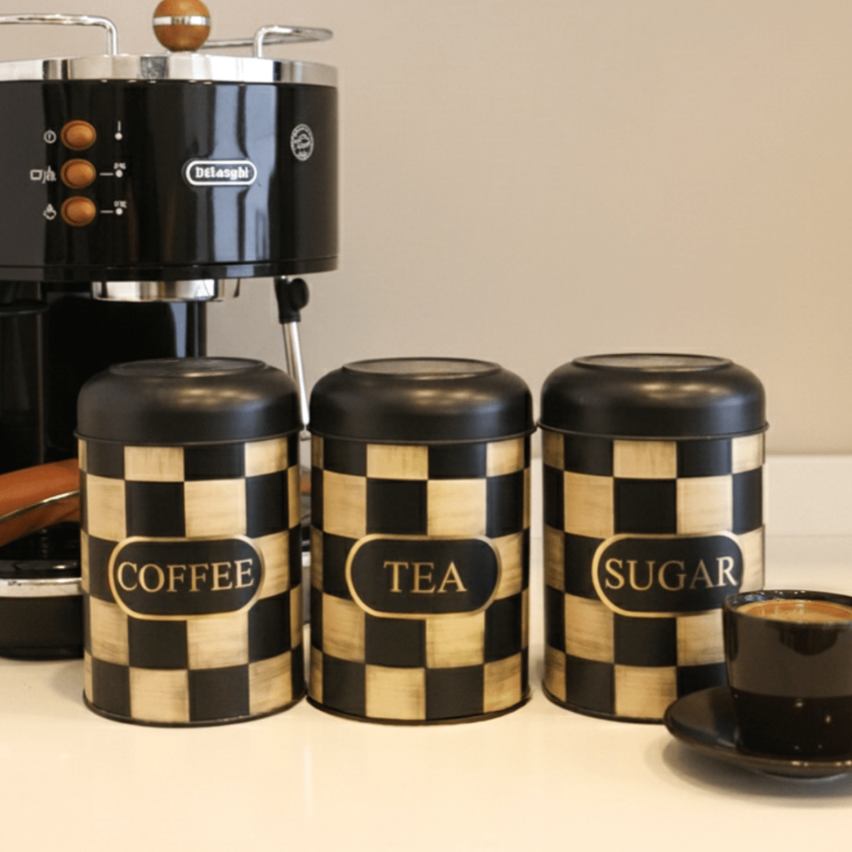 Sarkap Home Kubbe Kapaklı 3'lü Dekoratif Metal Saklama Kutusu Seti Dama