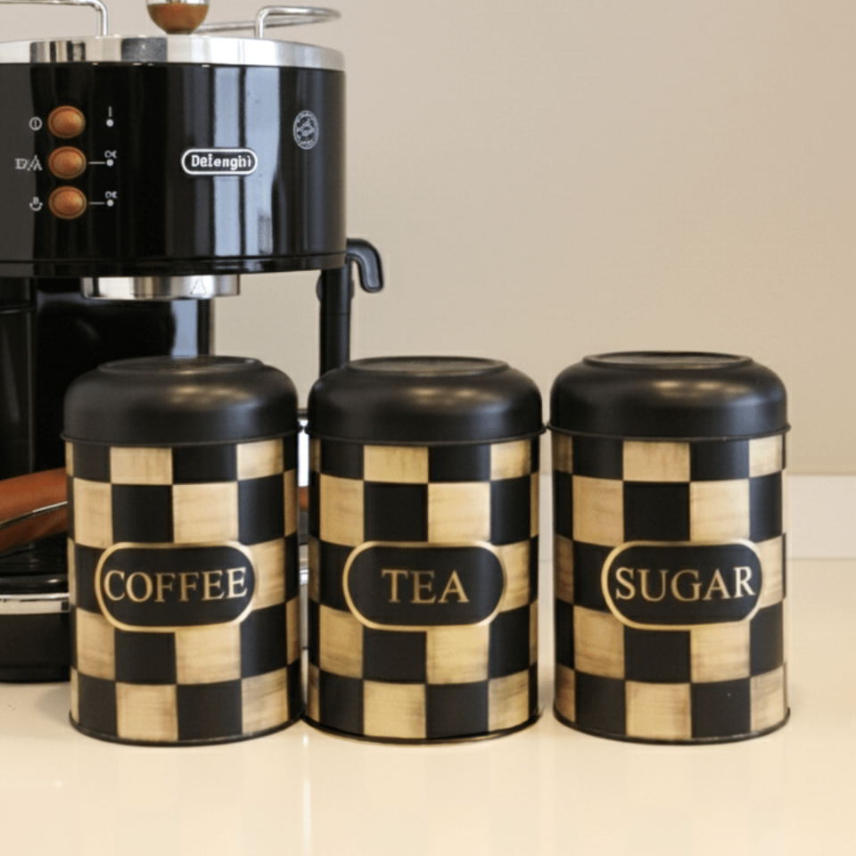 Sarkap Home Kubbe Kapaklı 3'lü Dekoratif Metal Saklama Kutusu Seti Dama