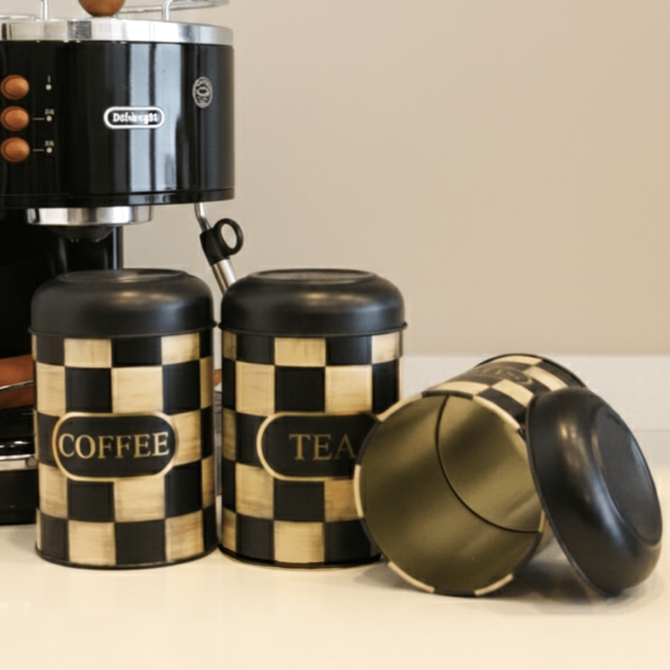 Sarkap Home Kubbe Kapaklı 3'lü Dekoratif Metal Saklama Kutusu Seti Dama