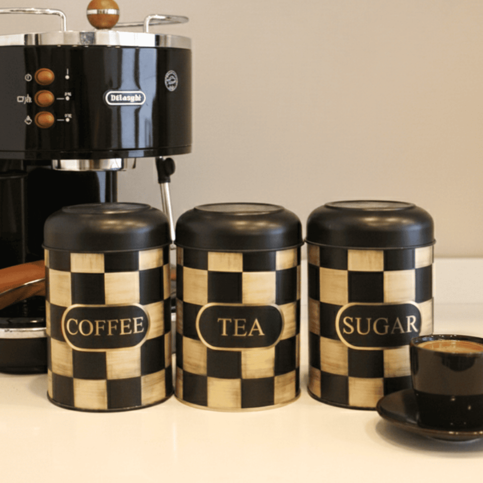 Sarkap Home Kubbe Kapaklı 3'lü Dekoratif Metal Saklama Kutusu Seti Dama