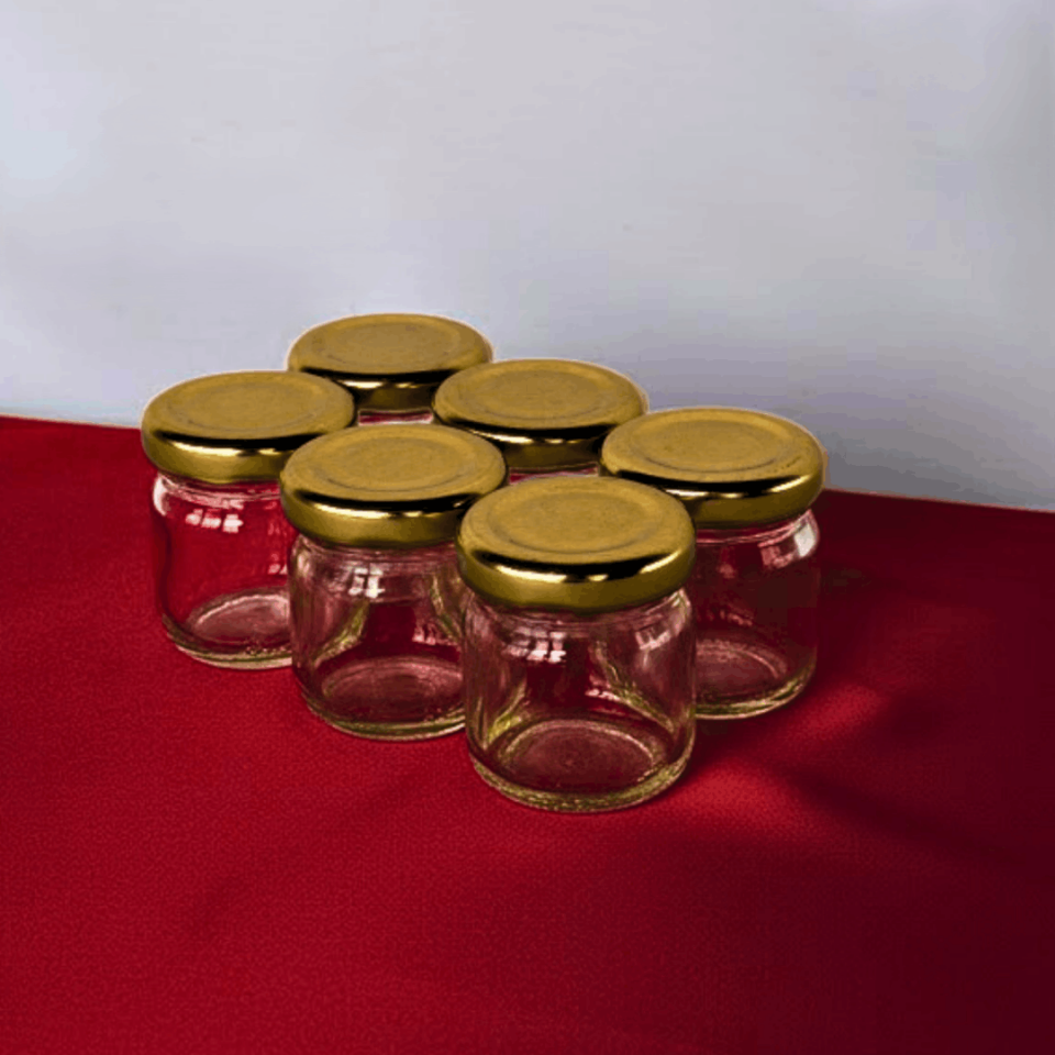 Sarkap Home 6'lı 40 ml Cam Kavanoz Seti Gold