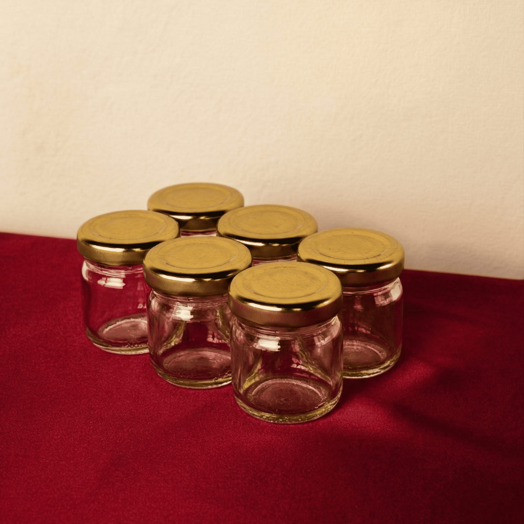 Sarkap Home 6'lı 40 ml Cam Kavanoz Seti Gold