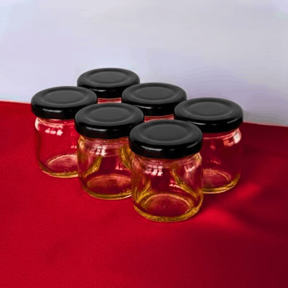 Sarkap Home 6'lı 40 ml Cam Kavanoz Seti SİYAH