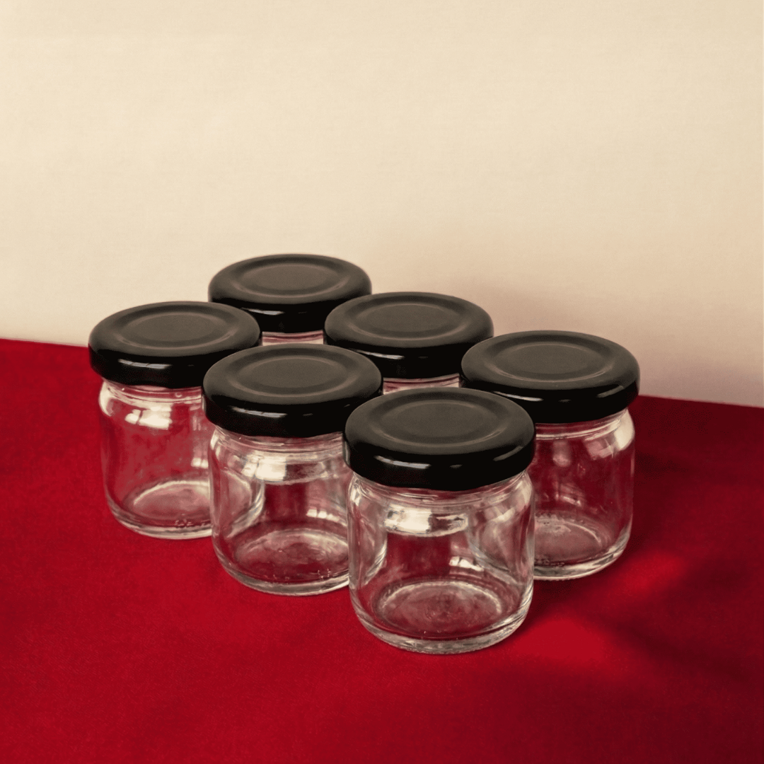 Sarkap Home 6'lı 40 ml Cam Kavanoz Seti Siyah