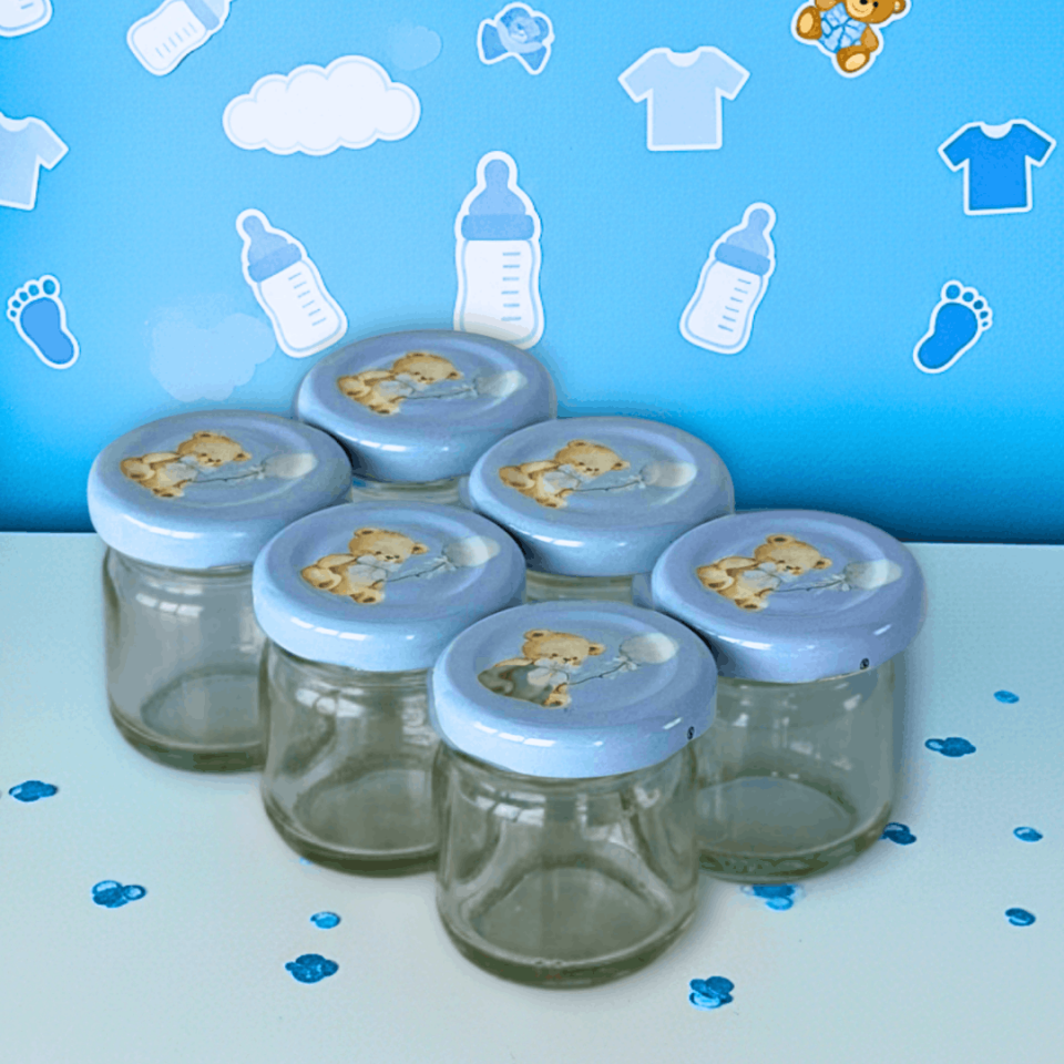 Sarkap Home 6'lı 40 ml Cam Kavanoz Seti MaviAyıcık