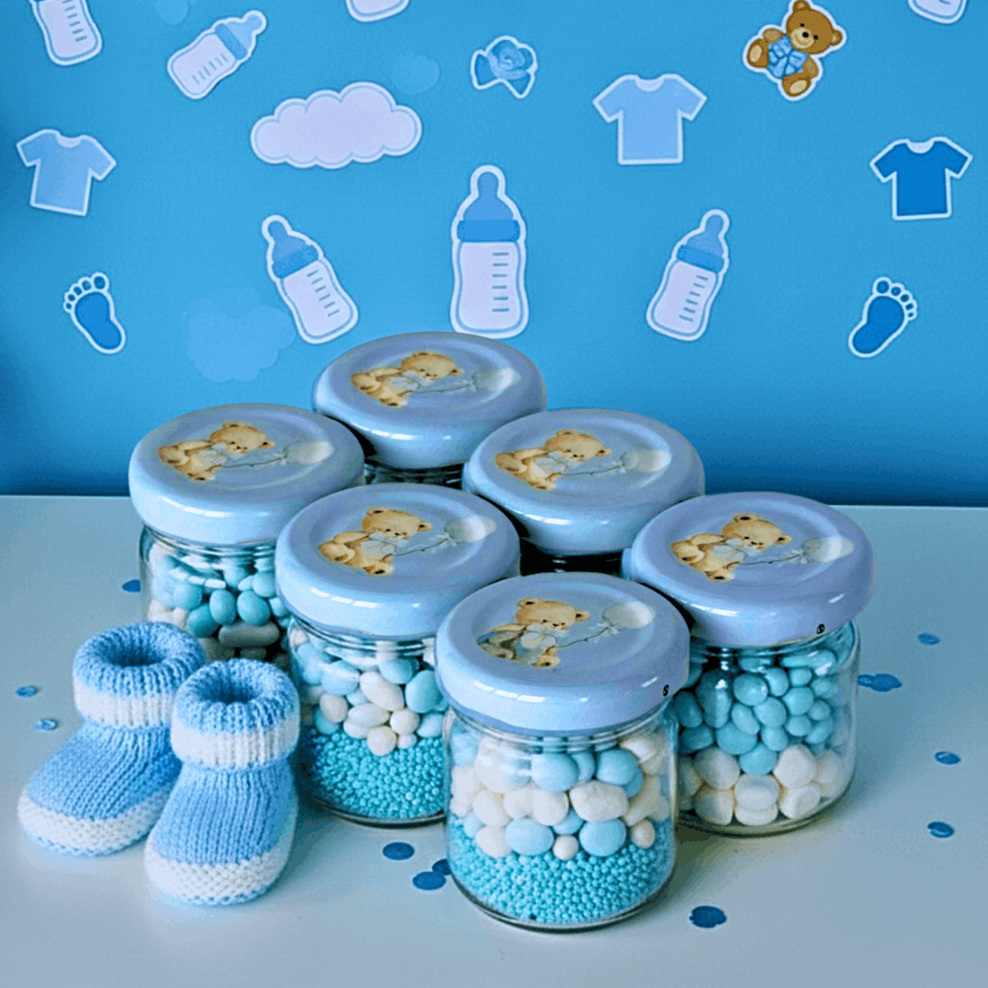 Sarkap Home 6'lı 40 ml Cam Kavanoz Seti MaviAyıcık