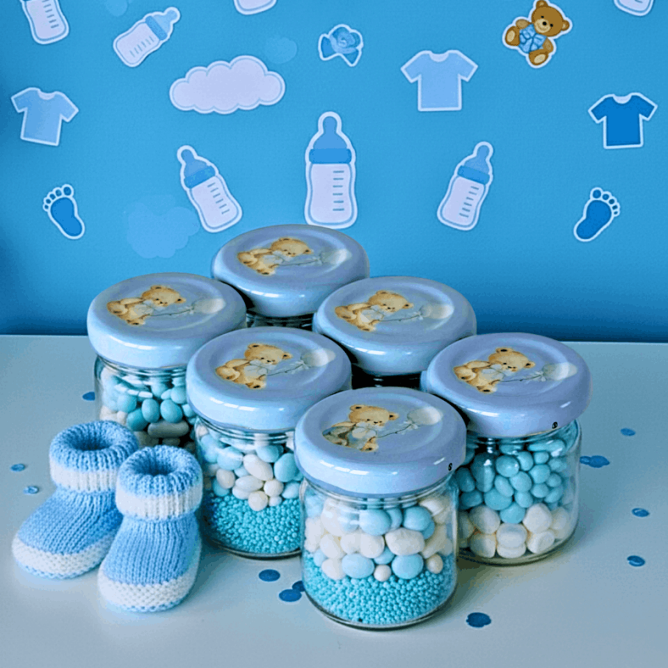 Sarkap Home 6'lı 40 ml Cam Kavanoz Seti MaviAyıcık