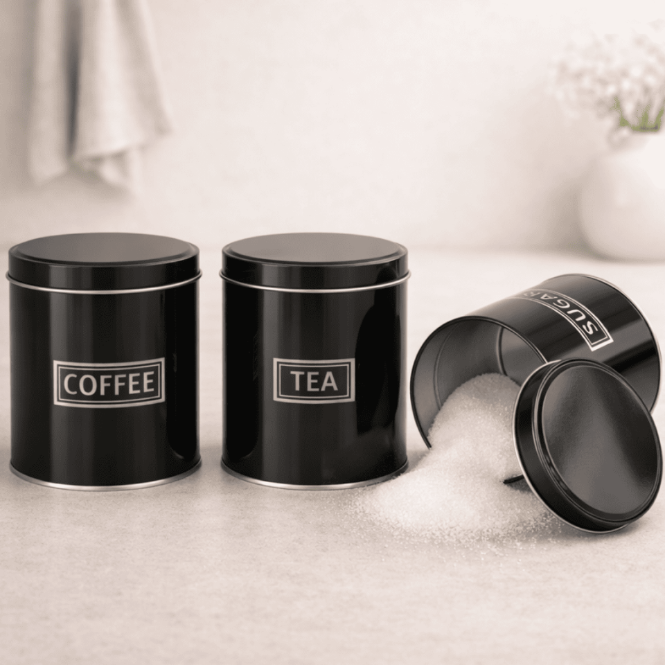 Sarkap Home 3'lü 99x114 mm 0,8 L Saklama Kutusu Seti Siyah