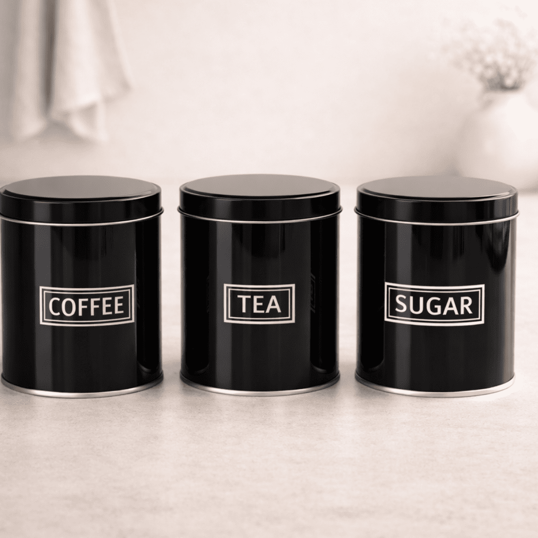 Sarkap Home 3'lü 99x114 mm 0,8 L Saklama Kutusu Seti Siyah