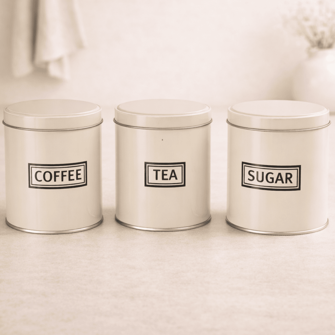 Sarkap Home 3'lü 99x114 mm 0,8 L Saklama Kutusu Seti Krem