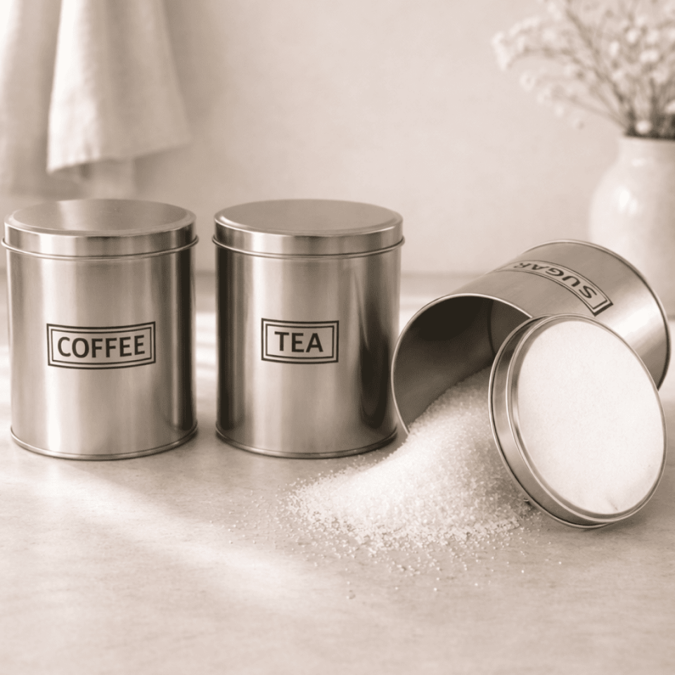 Sarkap Home 3'lü 99x114 mm 0,8 L Saklama Kutusu Seti GÜMÜŞ