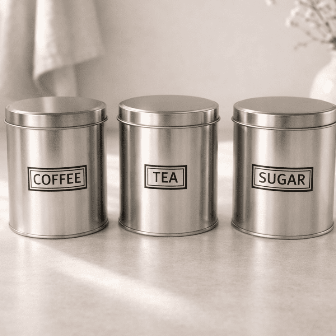 Sarkap Home 3'lü 99x114 mm 0,8 L Saklama Kutusu Seti GÜMÜŞ