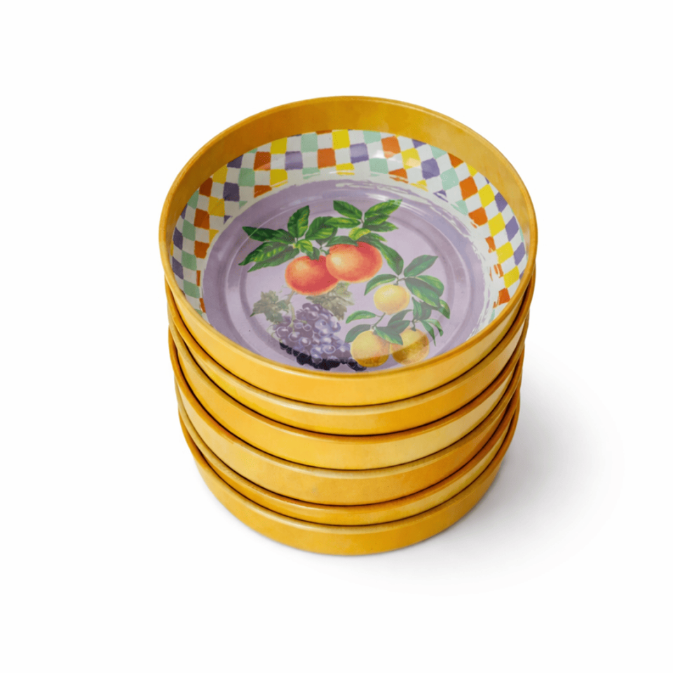 Sarkap Home 6'lı Dondurmalık ve Çerezlik Seti 10 cm Çap, 3.2 cm Yükseklik LemonDesignTuruncu