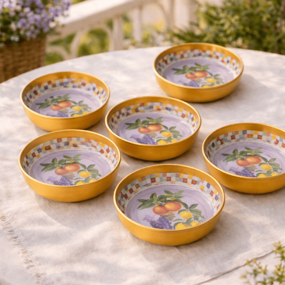 Sarkap Home 6'lı Çerezlik Seti Lemon Design Turuncu