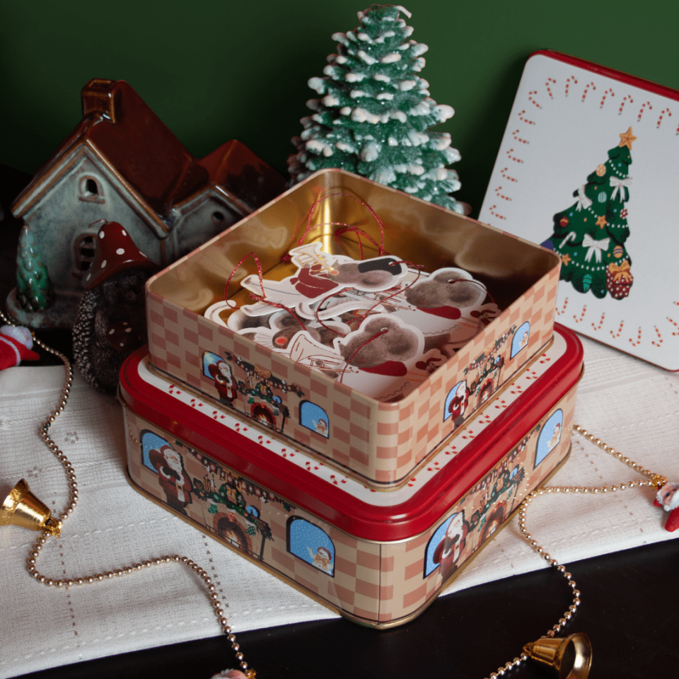 Sarkap Home Şömine 2'li Dekoratif Metal Saklama Kutusu Seti