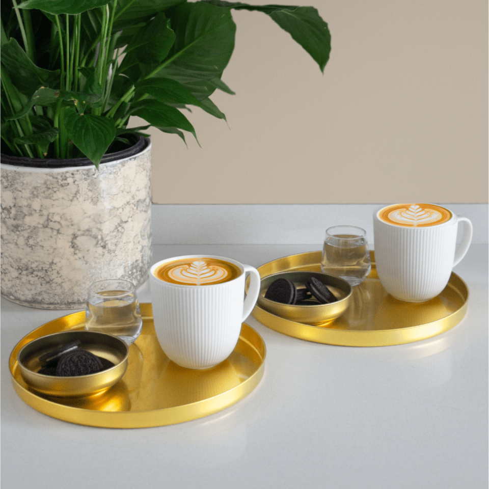 Sarkap Home 24 cm 2'li Derin Bistro Sunumluk Tepsi Gold