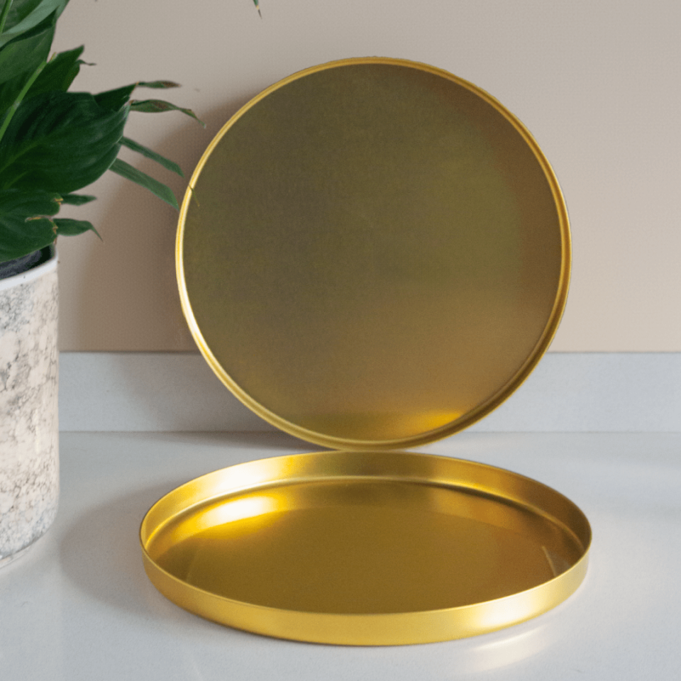 Sarkap Home 2'li Derin Bistro Sunumluk Tepsi - Gold