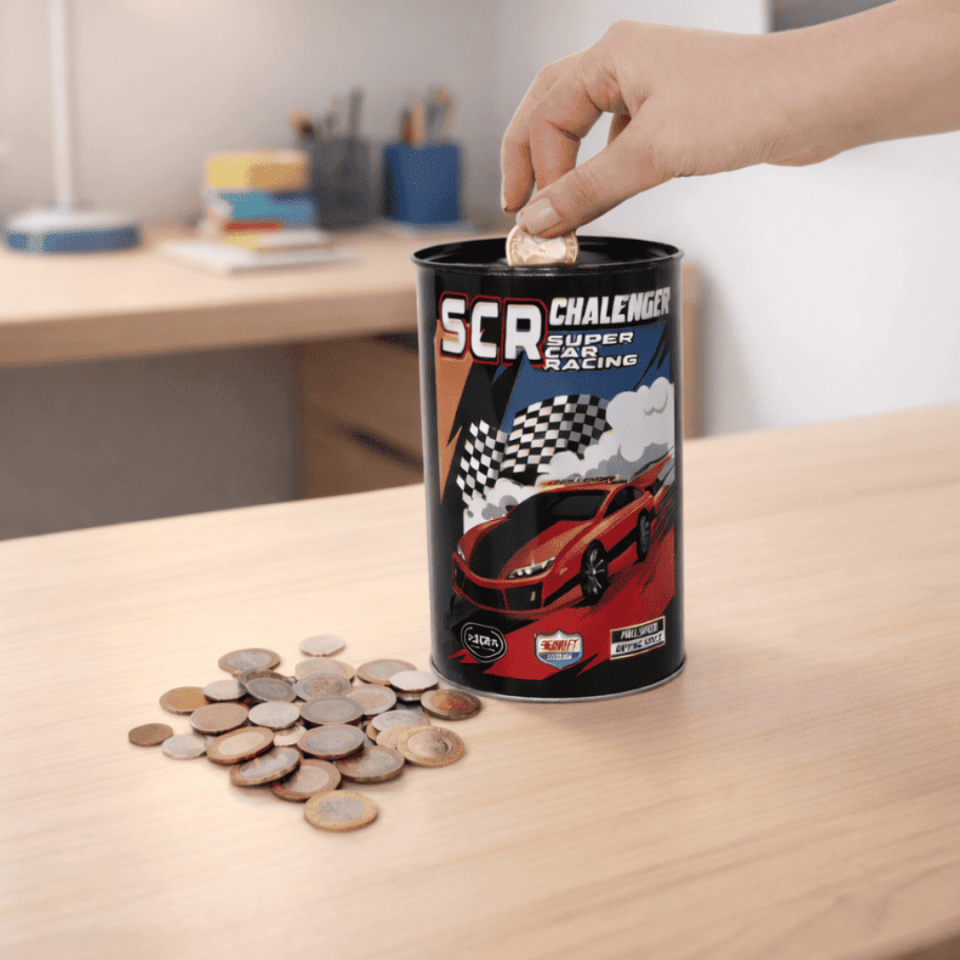 Sarkap Home Metal 1,2 L - 100x155 mm Kumbara ve 0,6 L- 75x134 mm Kalem Kutusu Seti Siyah