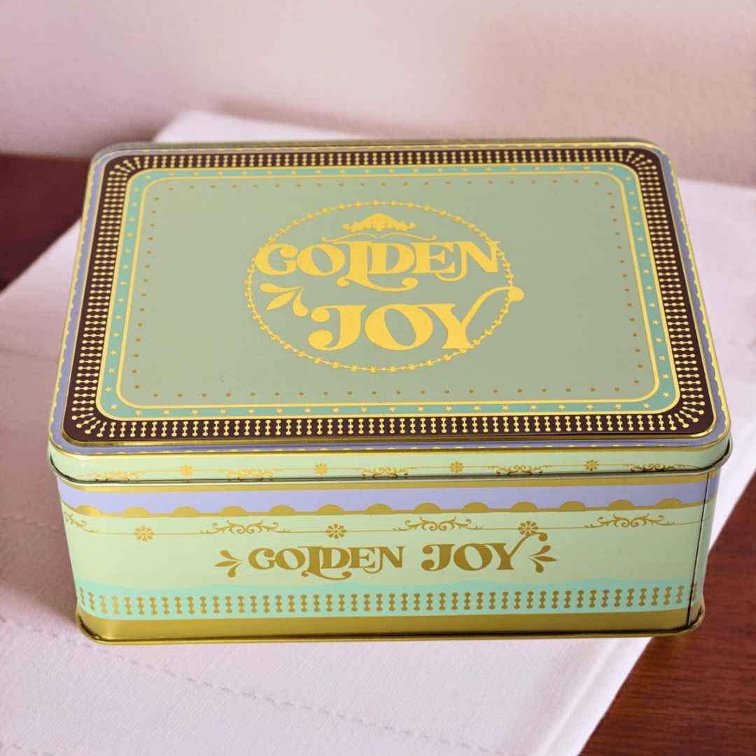 Sarkap Home Dekoratif Metal Saklama Kutusu Golden Joy