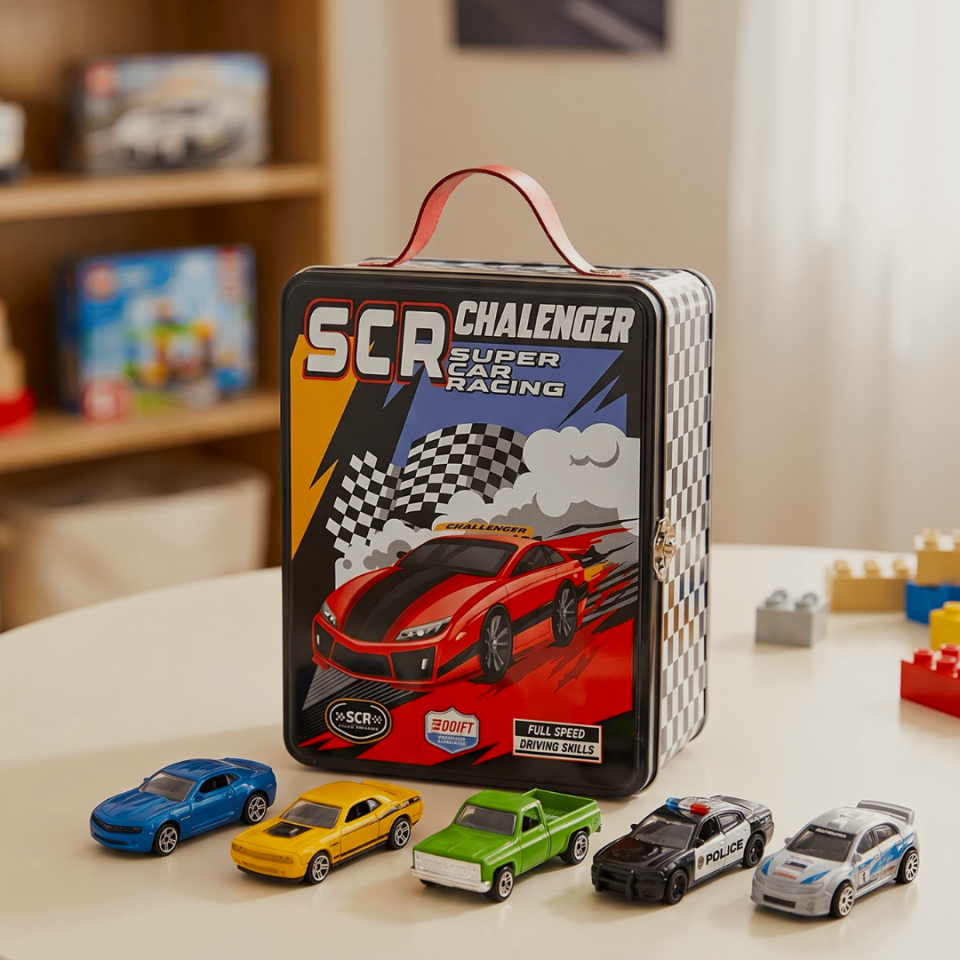 Sarkap Home 3,2 Litre Kilitli ve Deri Kulplu Metal Saklama Kutusu - 217x165x90 mm Siyah