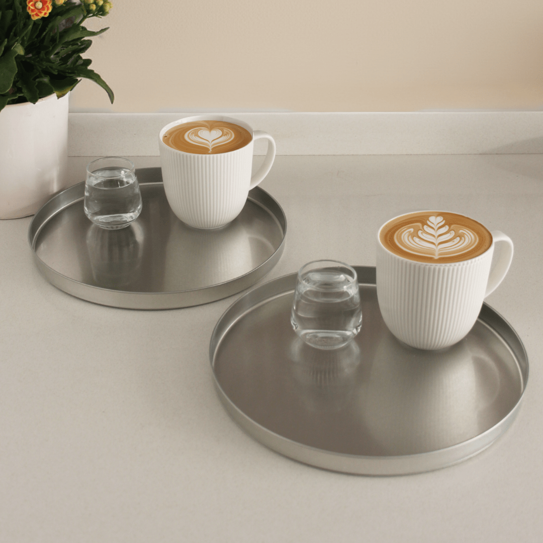 Sarkap Home 2'li Derin Bistro Sunumluk Tepsi - Gold Silver