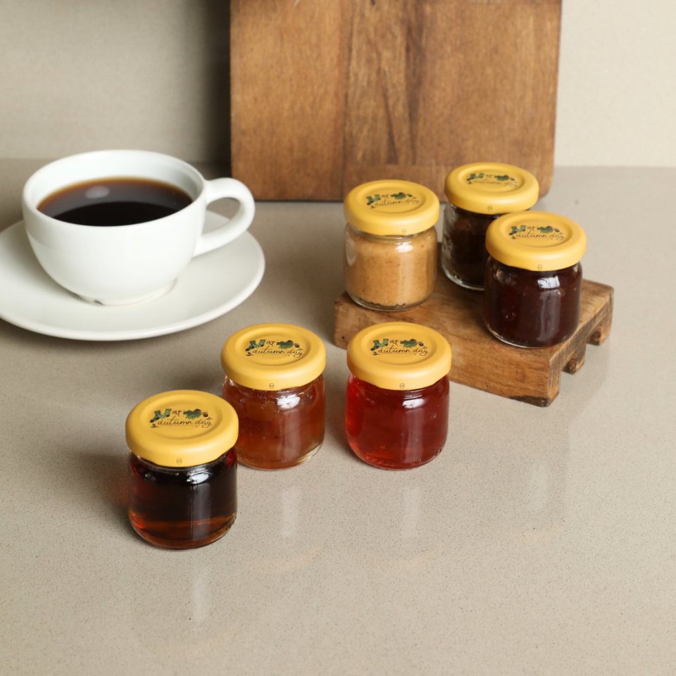 Sarkap Home 6'lı 40 ml Yuvarlak Cam Kavanoz Turuncu