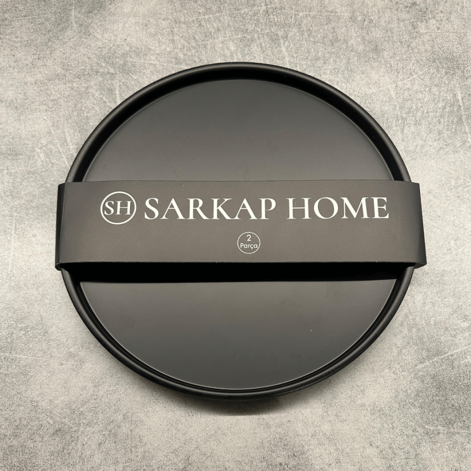 Sarkap Home 2'li Yuvarlak Sunumluk Tepsi Siyah