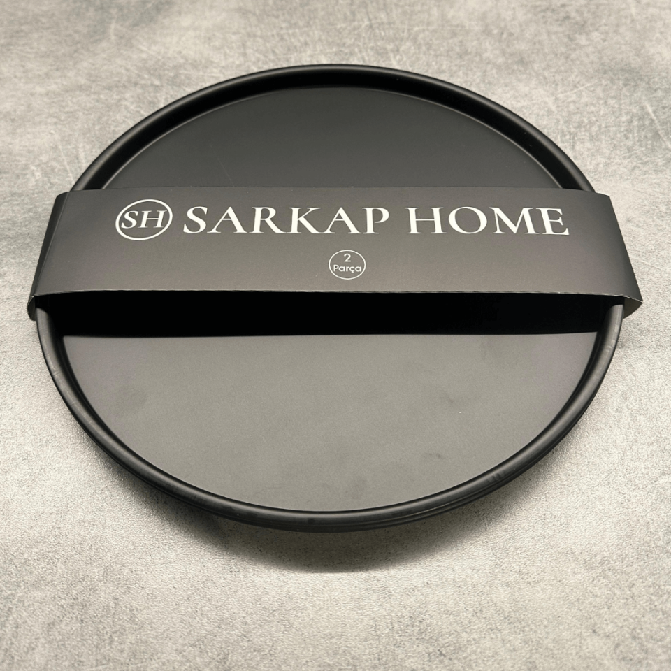 Sarkap Home 2'li Yuvarlak Sunumluk Tepsi Siyah