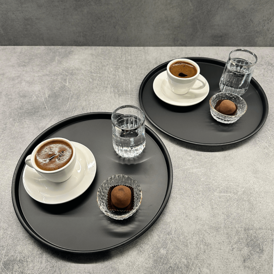 Sarkap Home 2'li Yuvarlak Sunumluk Tepsi Gold